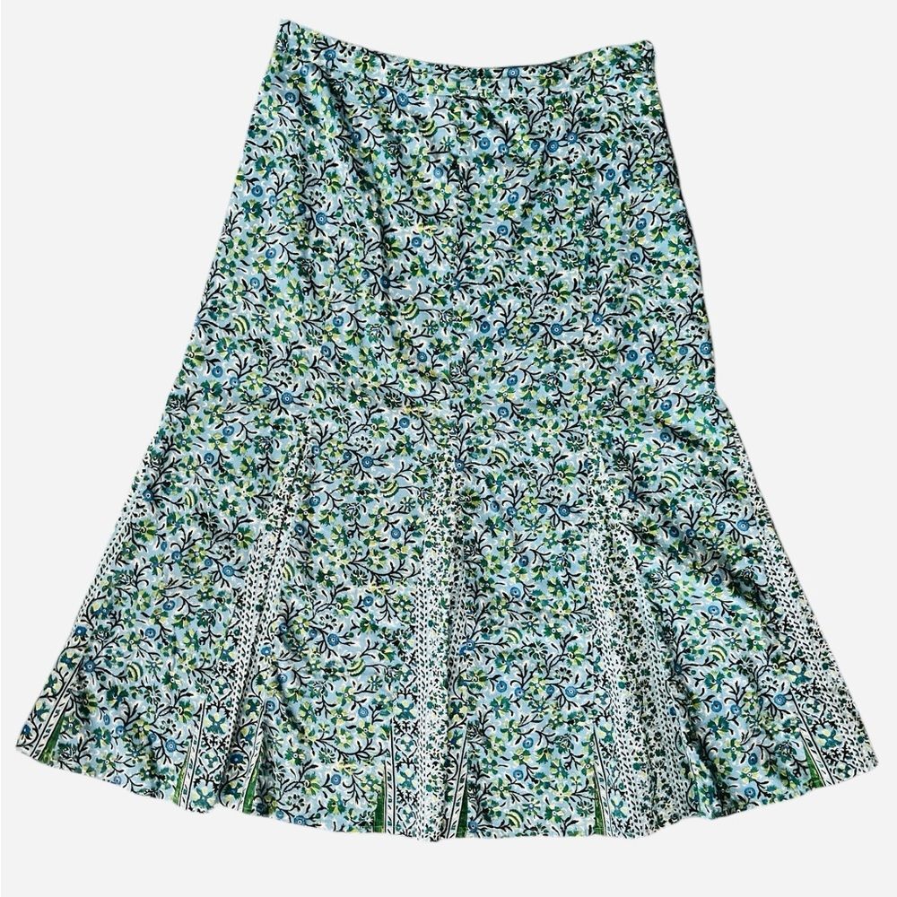 Vintage Charter Club Cotton Mixed Floral A-Line Skirt Size 12 Cottagecore